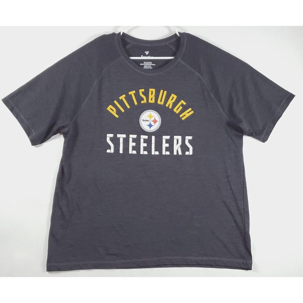 Fanatics Pittsburgh Steelers T-Shirt Mens 2XL Gray Short Sleeve